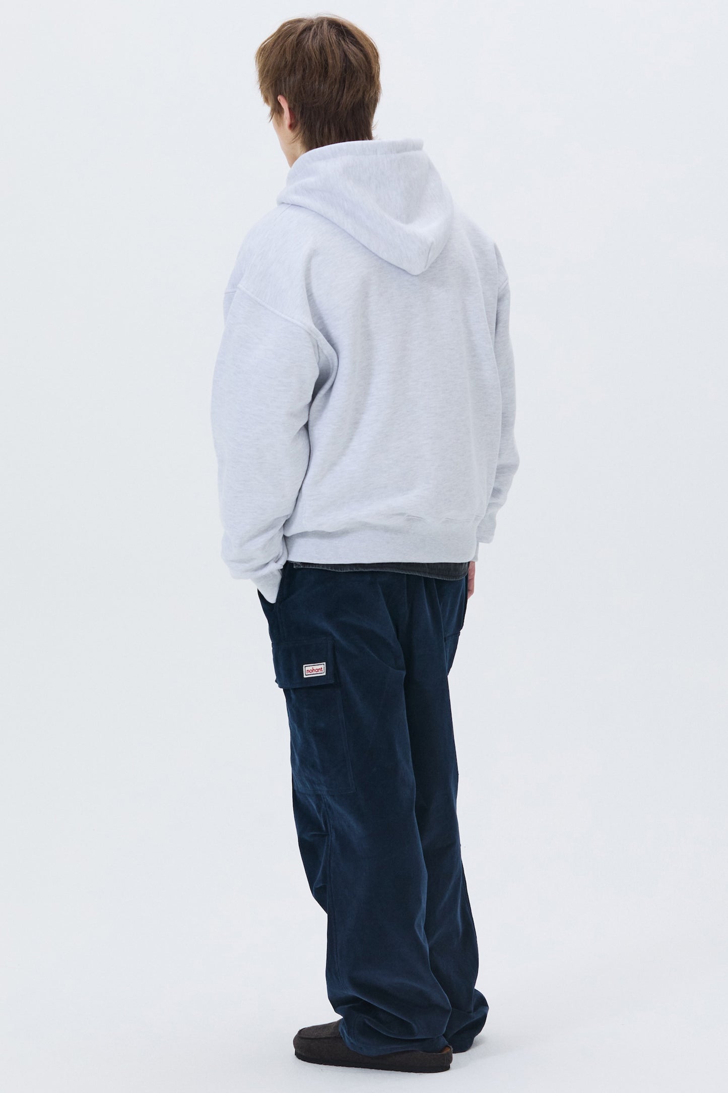 LONELY/LOVELY FELT HOODIE ZIP-UP ASH GRAY