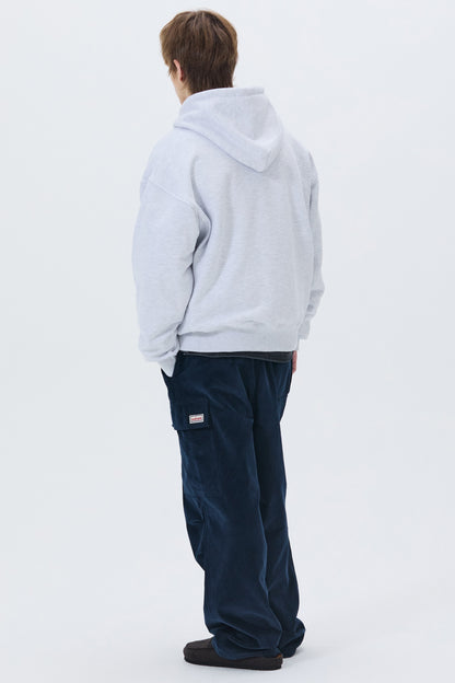 LONELY/LOVELY FELT HOODIE ZIP-UP ASH GRAY