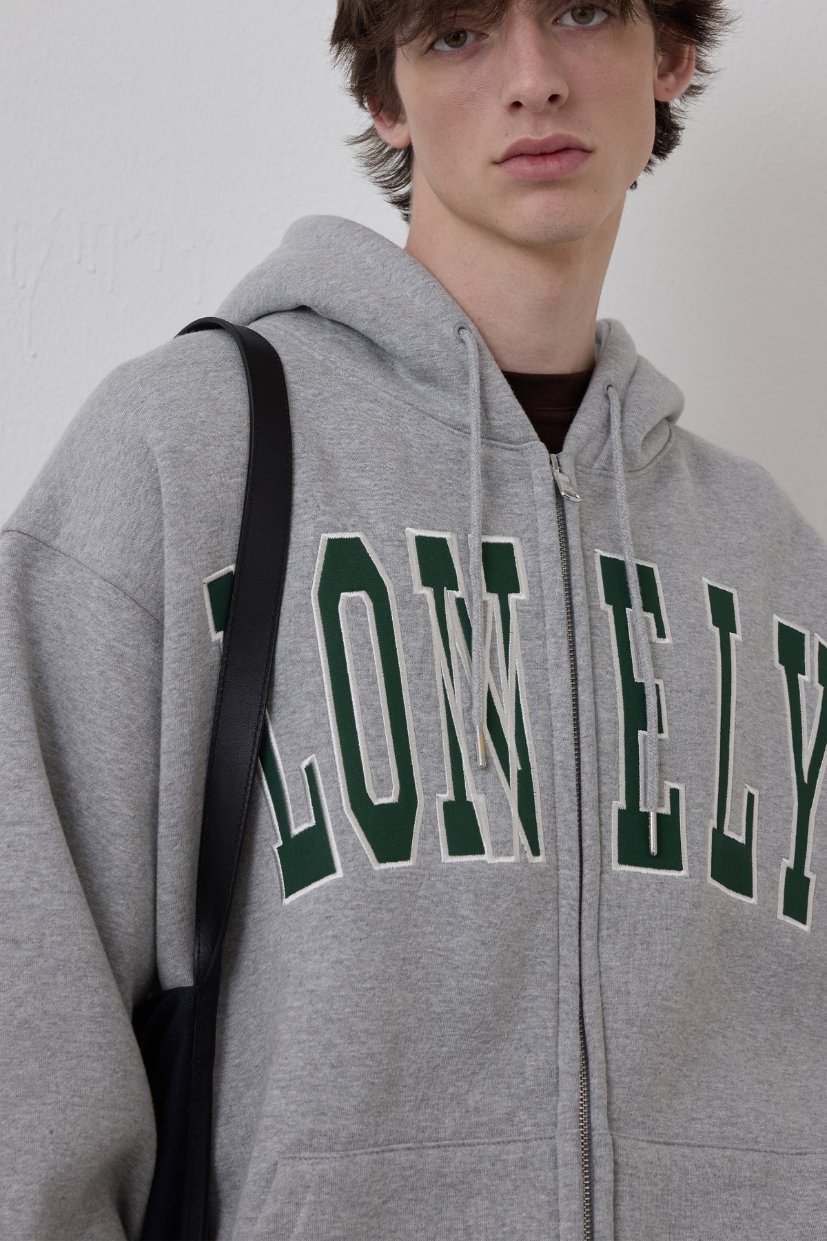 LONELY/LOVELY FLUFF HOODIE ZIP-UP GRAY