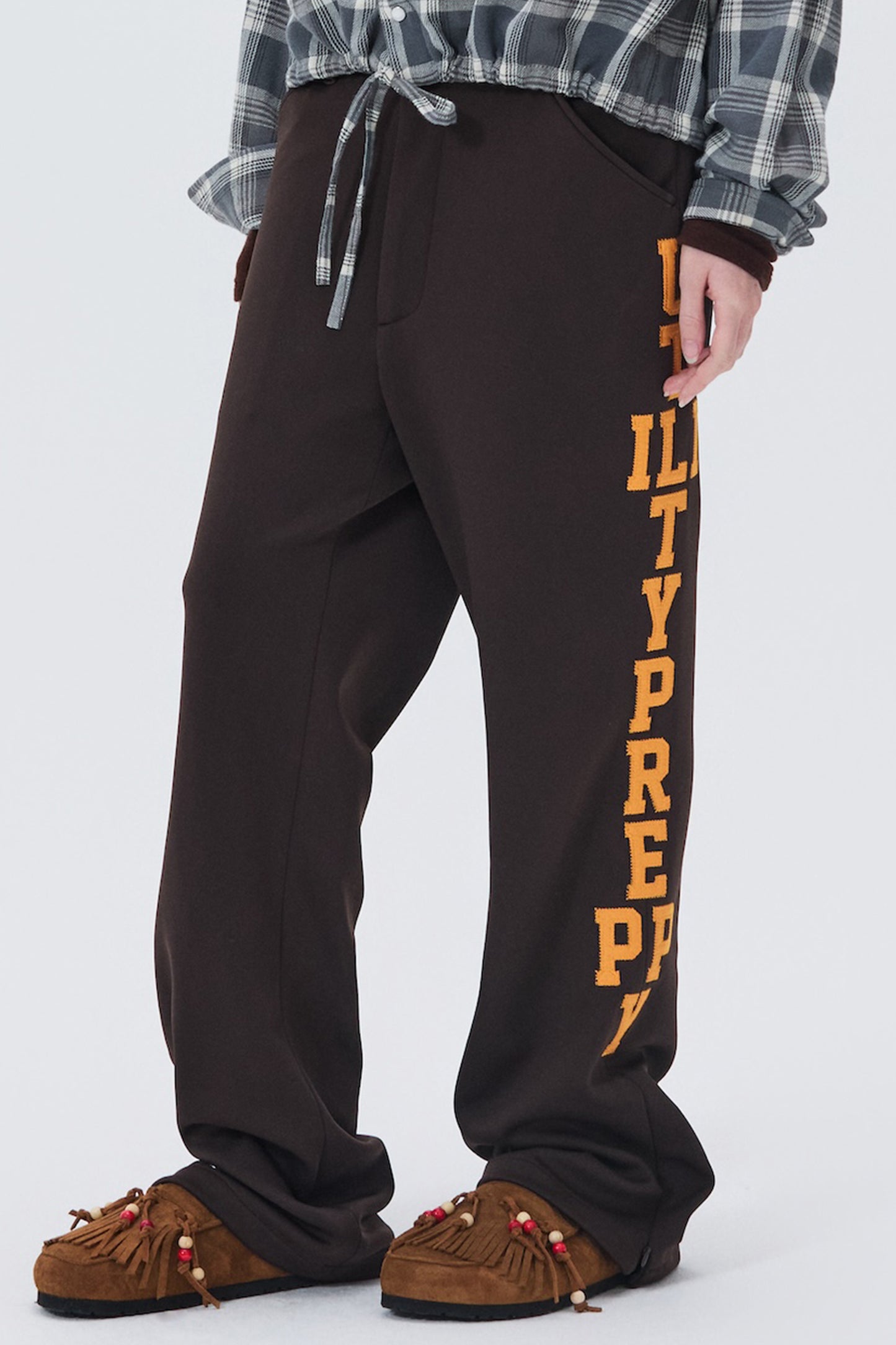 UTILITY PREPPY FLARE SLACKS BROWN