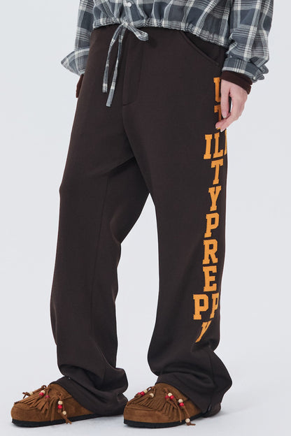 UTILITY PREPPY FLARE SLACKS BROWN