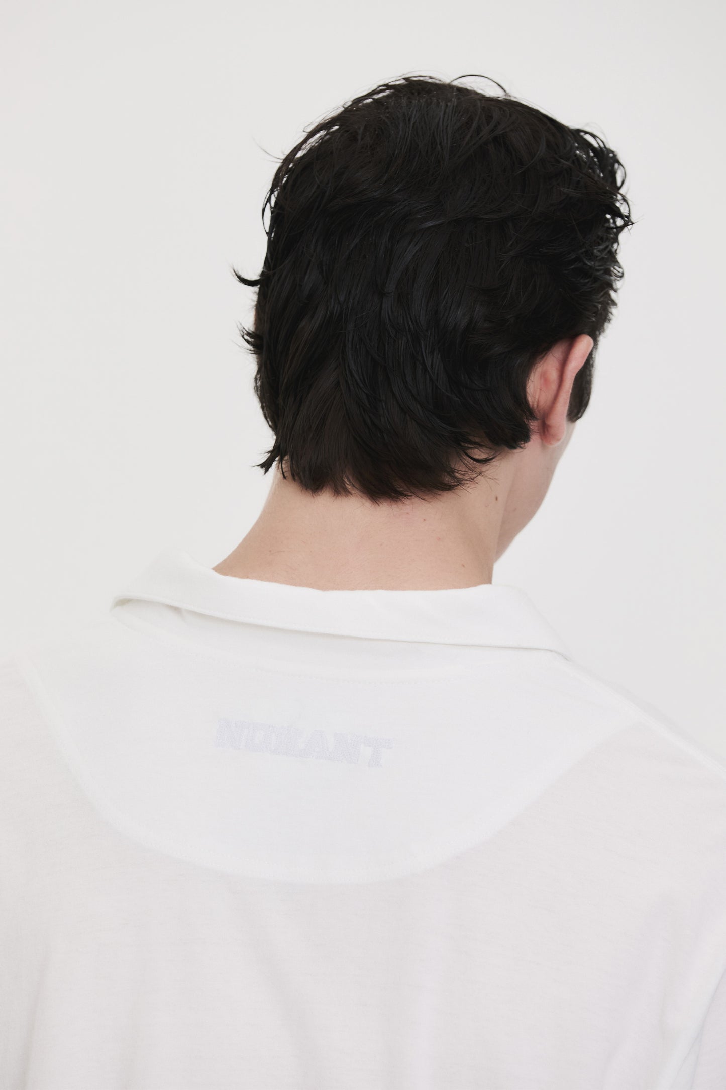 RELAXED LONG-SLEEVE POLO WHITE