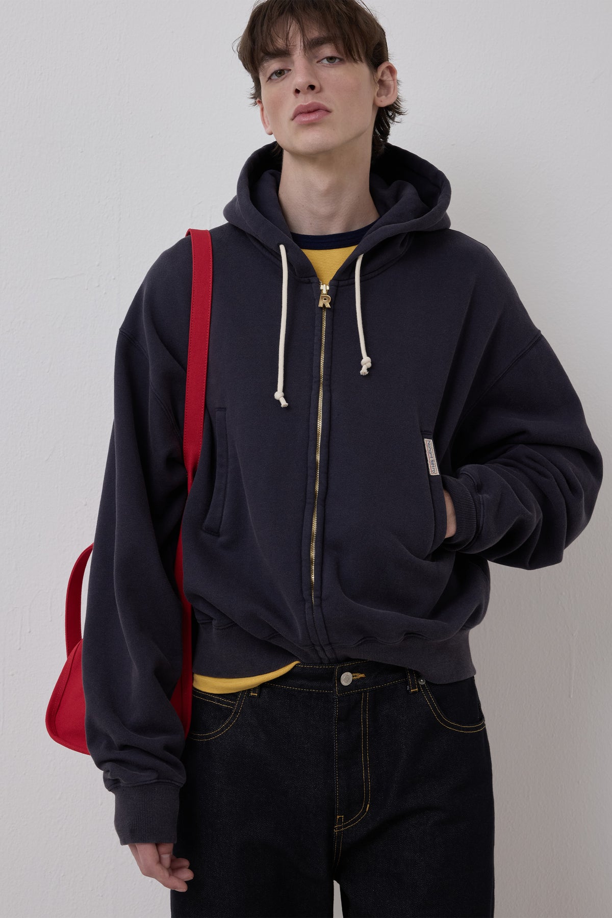 RETRO DAILY HOODIE ZIP-UP NAVY