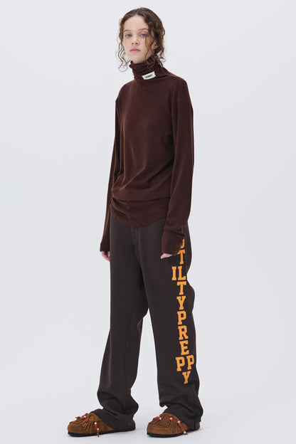 SOFT TURTLENECK T-SHIRT BROWN