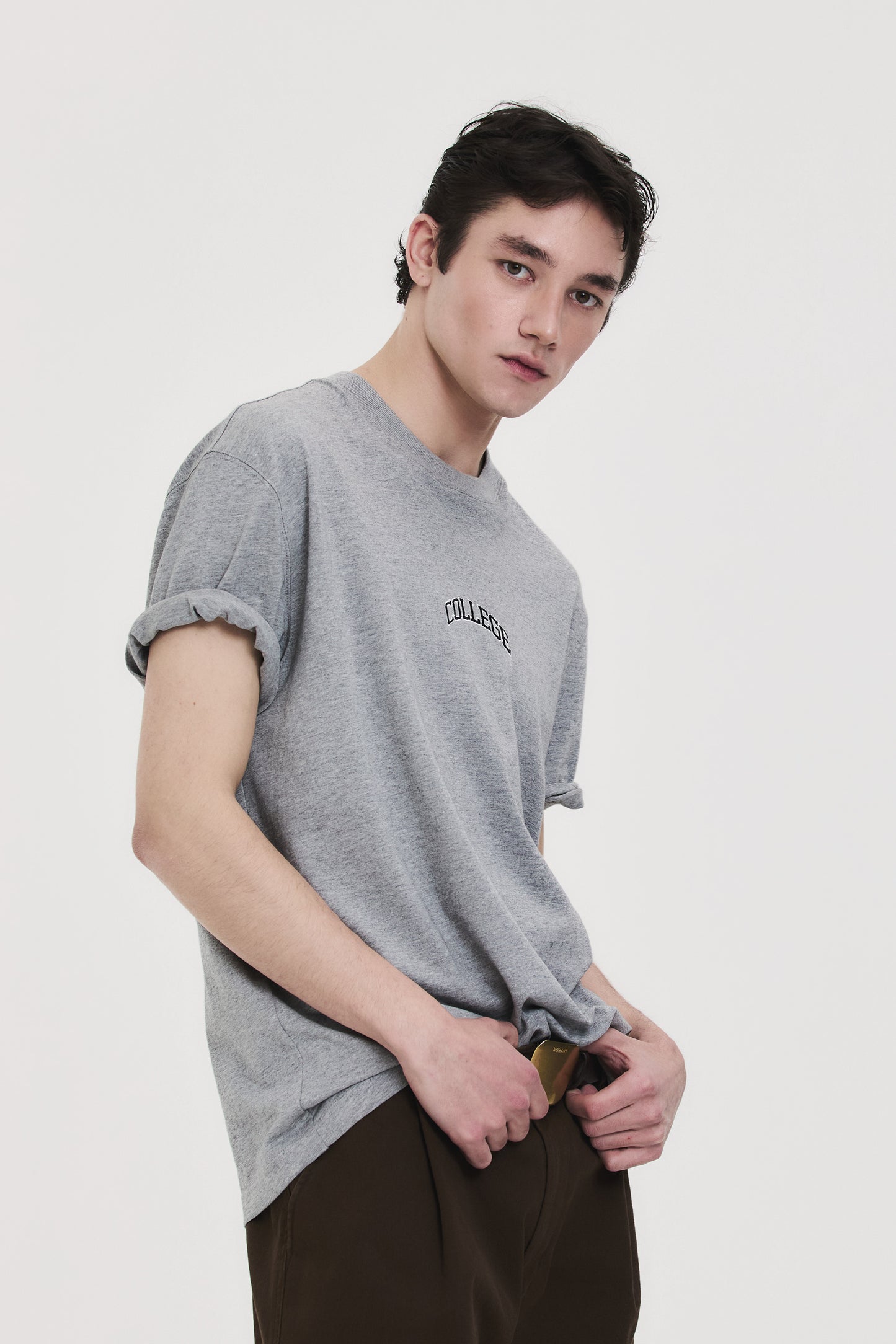 COLLEGE LOGO T-SHIRT GRAY