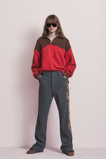 UTILITY PREPPY FLARE WOOL SLACKS GRAY