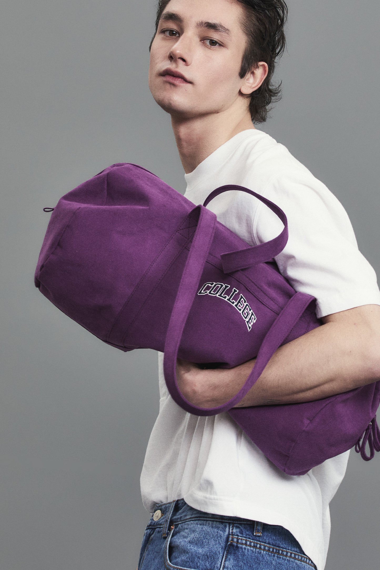 CANVAS DUFFEL BAG PURPLE