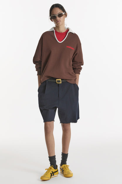 CLASSIC V-NECK SWEATSHIRT BROWN