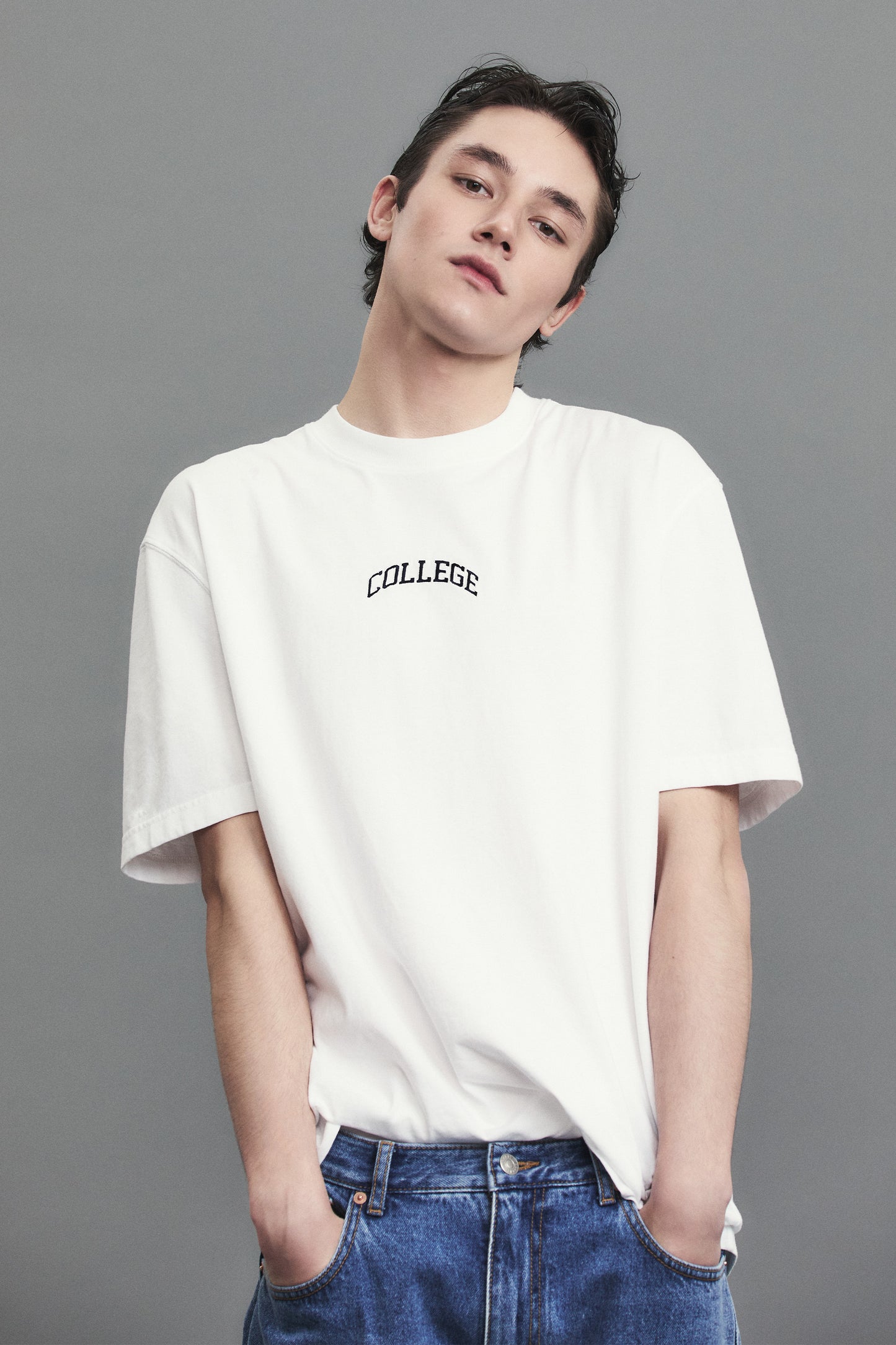COLLEGE LOGO T-SHIRT WHITE