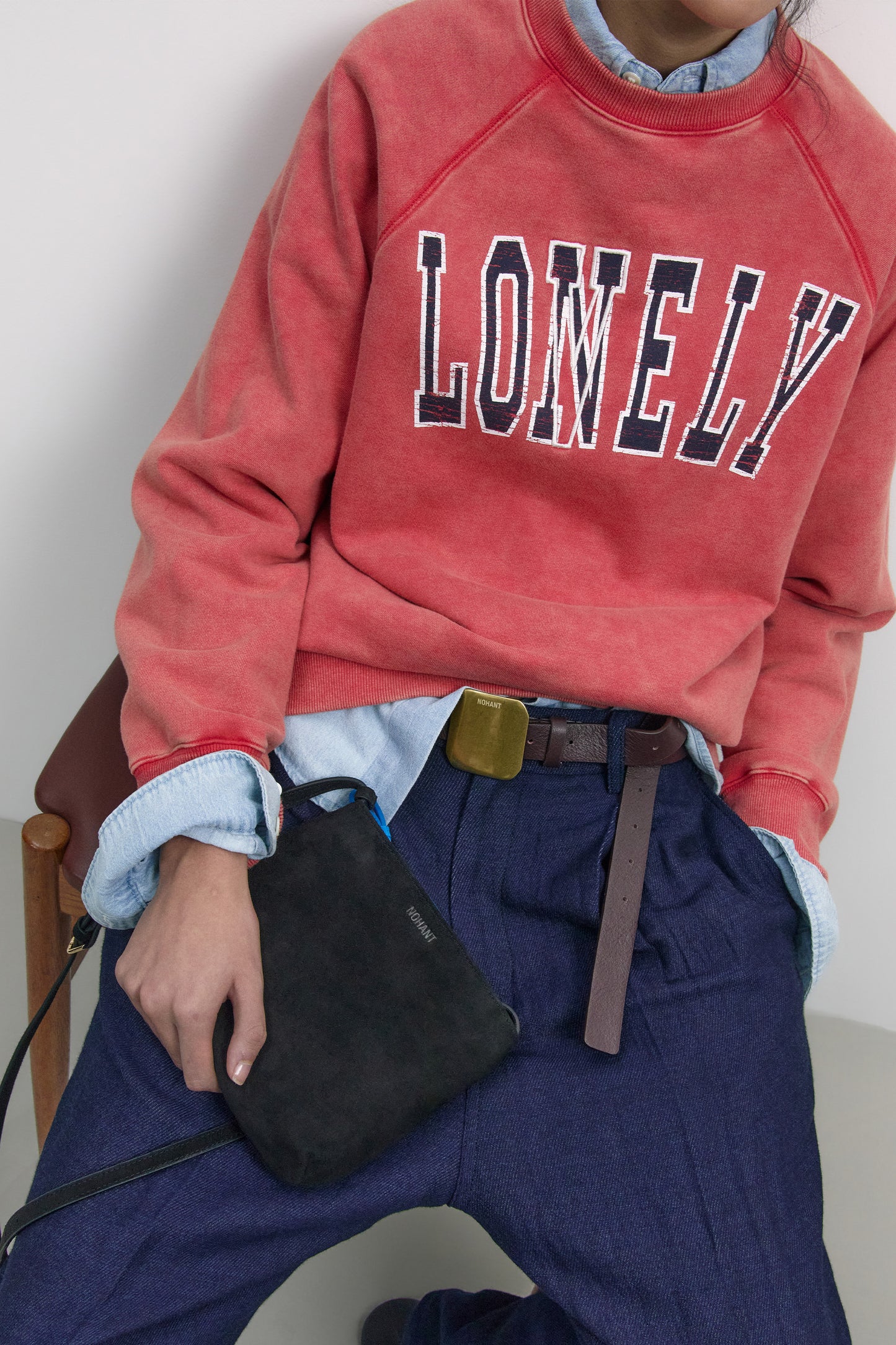 LONELY/LOVELY 90’s WASHED SWEATSHIRT RED
