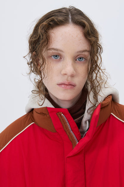 COLOR BLOCK PADDING JUMPER BROWN