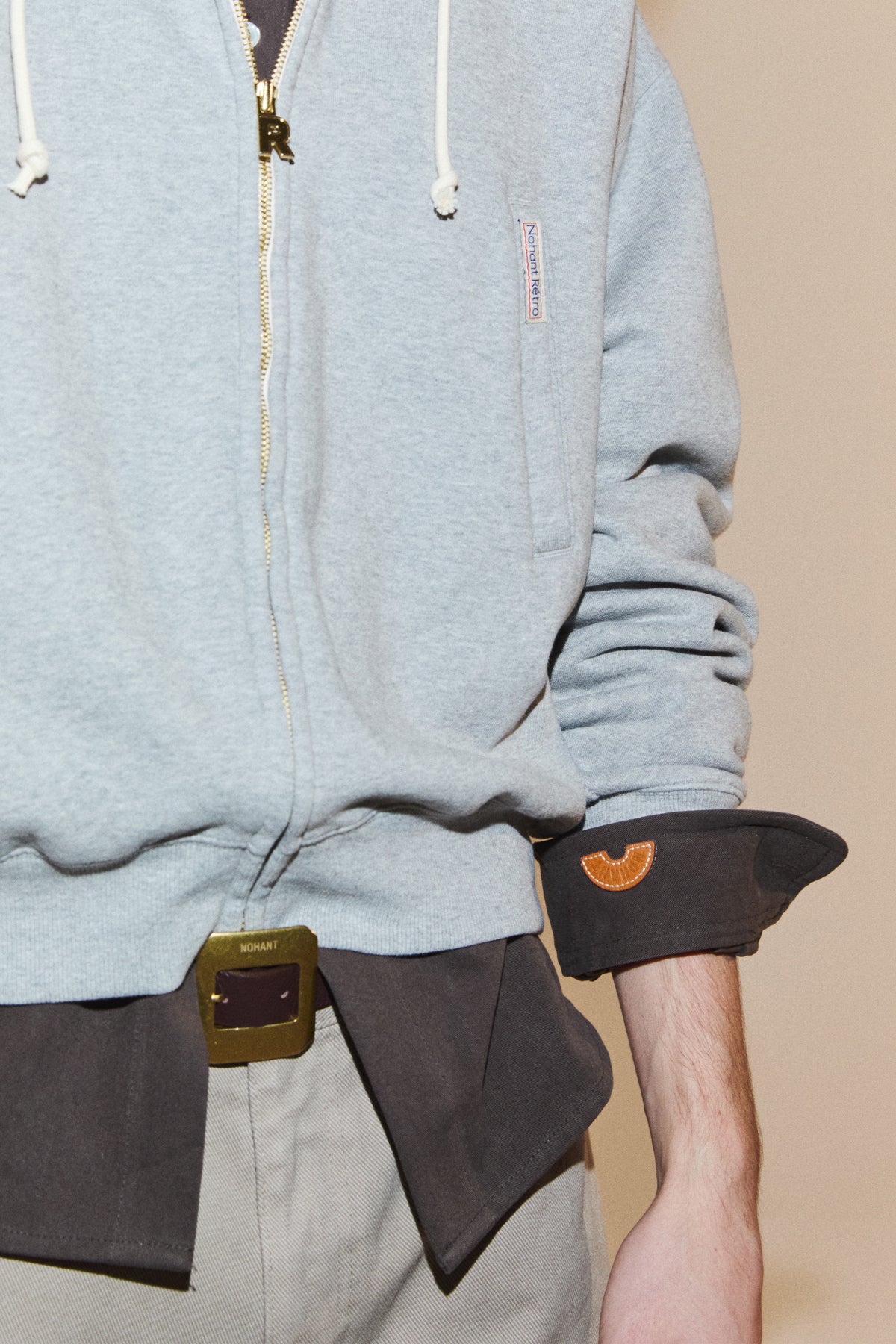 RETRO DAILY HOODIE ZIP-UP GRAY