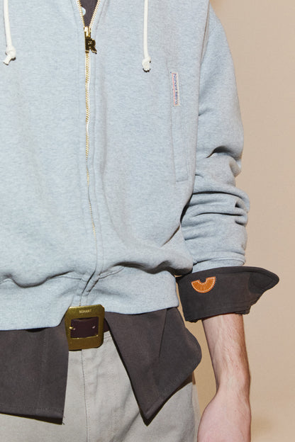RETRO DAILY HOODIE ZIP-UP GRAY