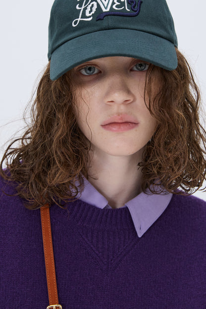 ESSENTIAL CASHMERE KNIT SWEATER PURPLE