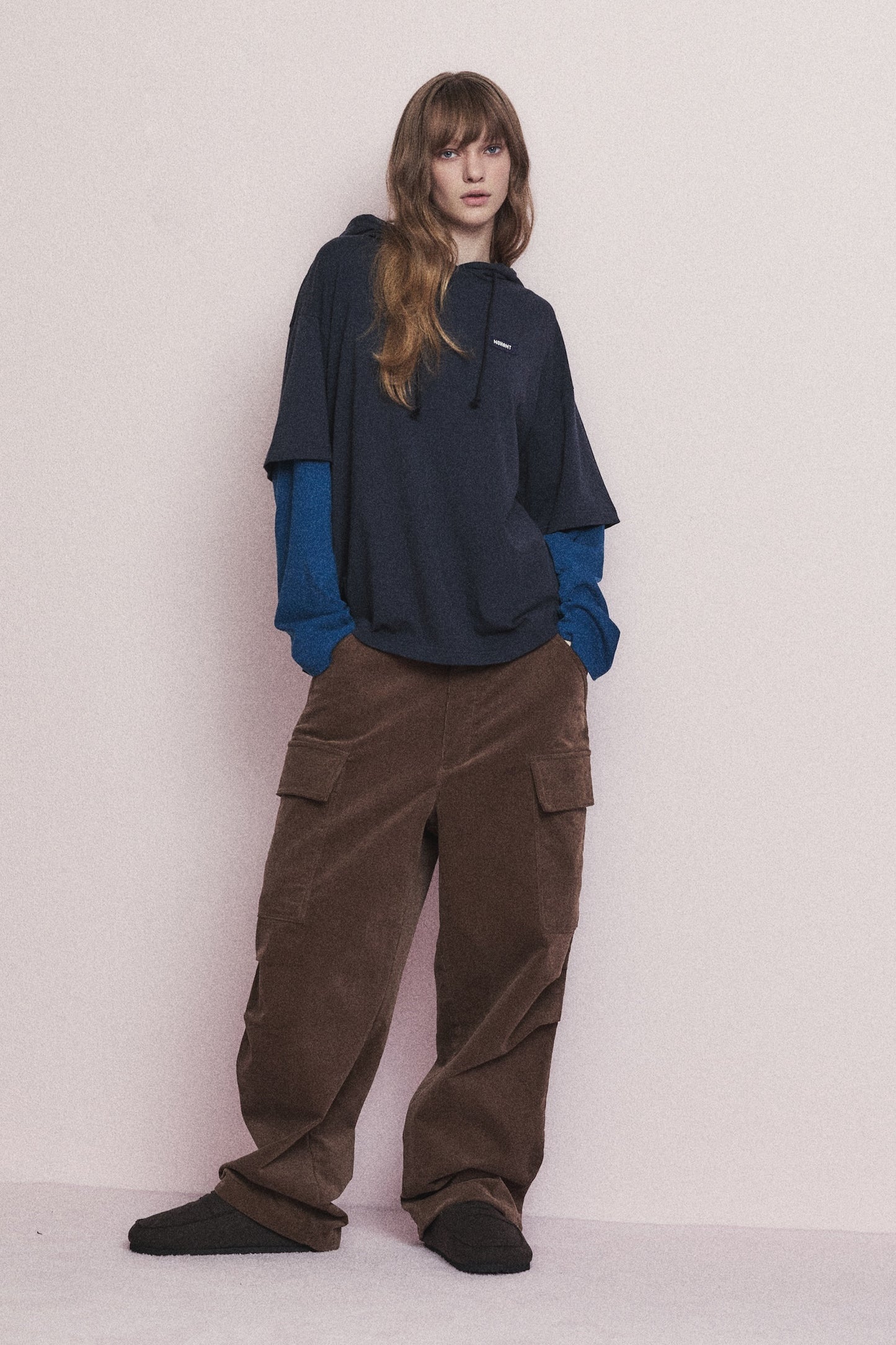 SOFT LAYERED HOODIE T-SHIRT NAVY