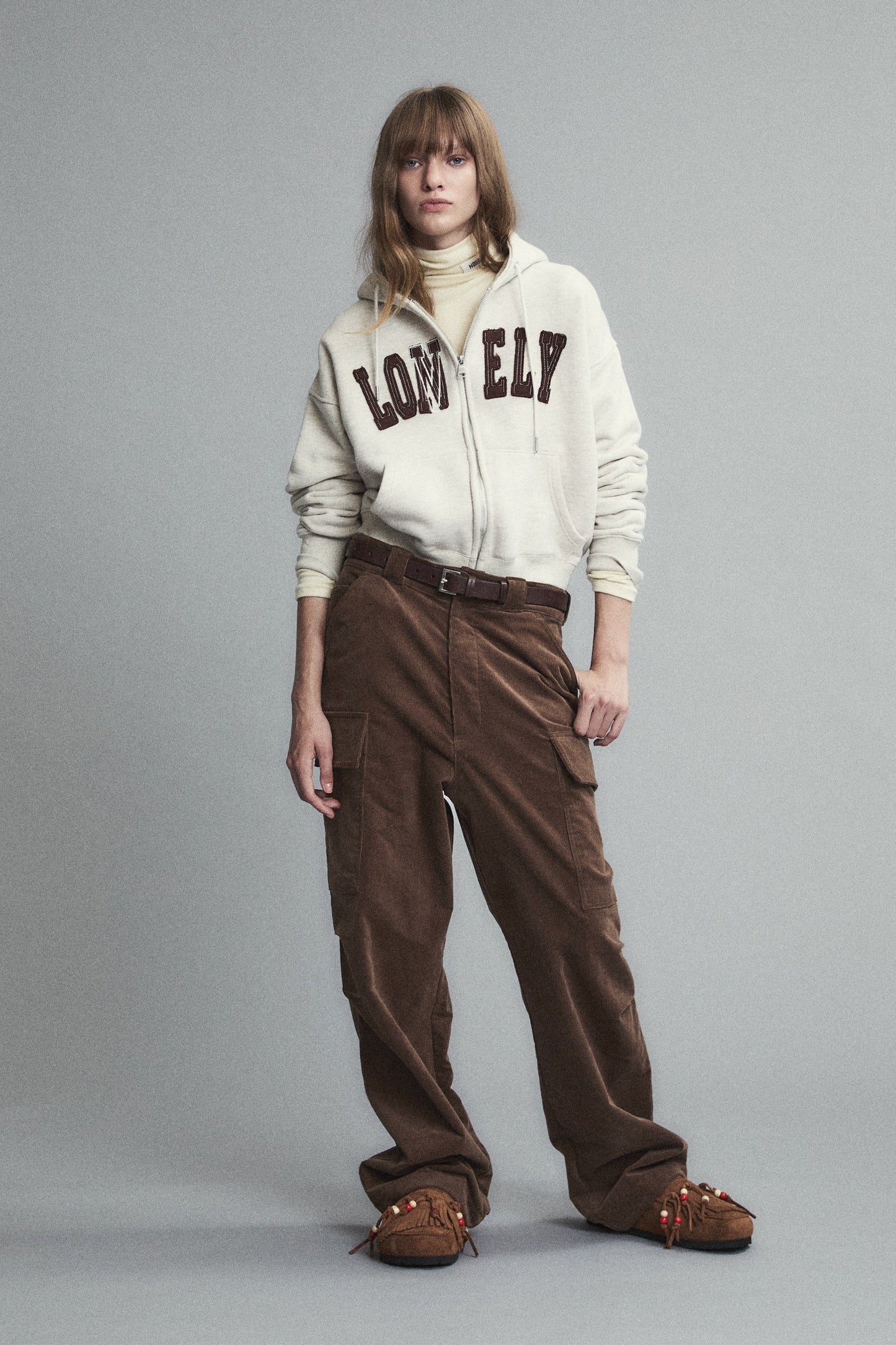 CORDUROY UTILITY CARGO PANTS BROWN