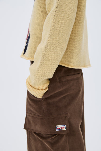 ARGYLE JACQUARD CROP KNIT BEIGE