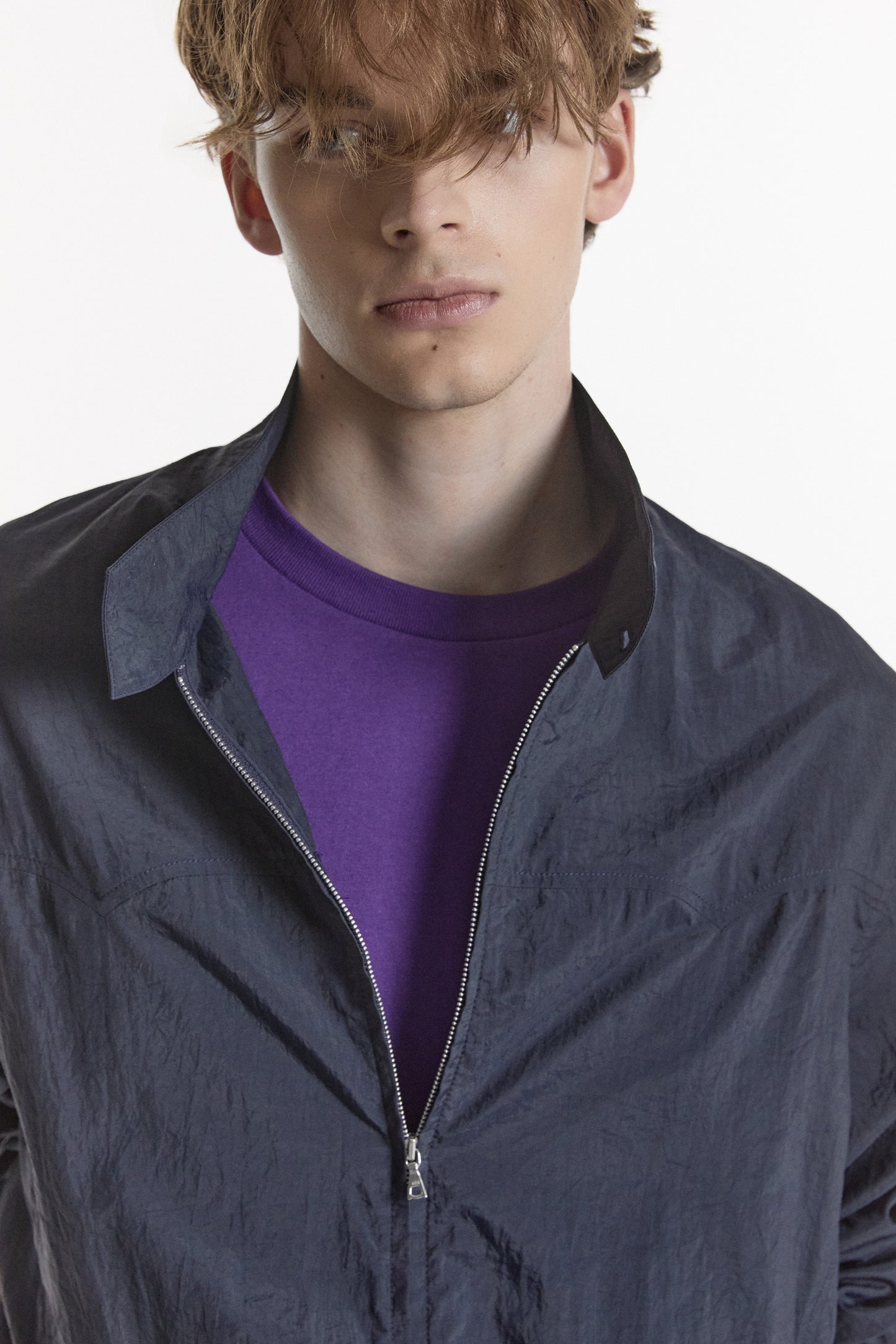 LIGHT STAND-COLLAR BLOUSON NAVY