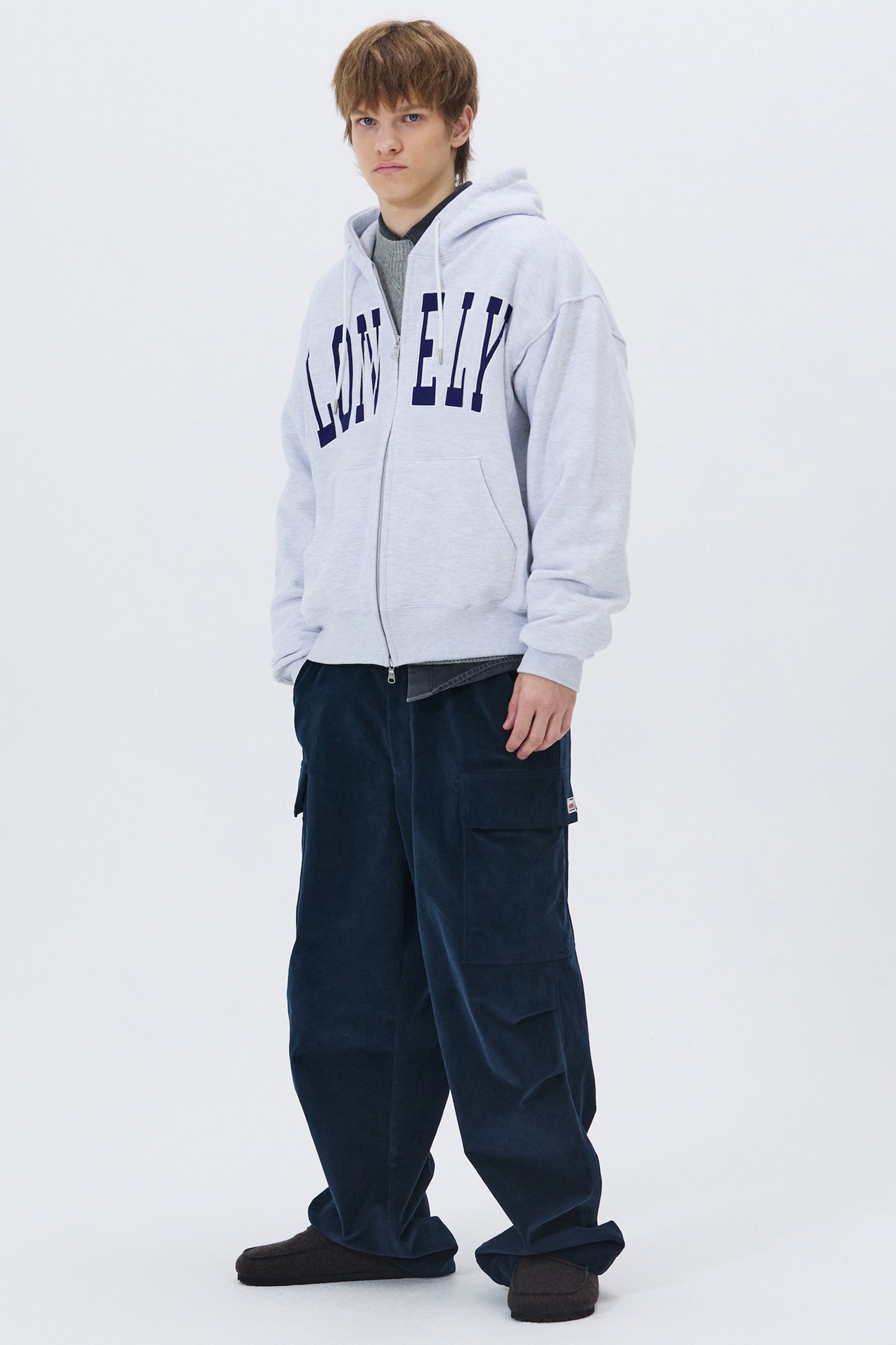 CORDUROY UTILITY CARGO PANTS NAVY