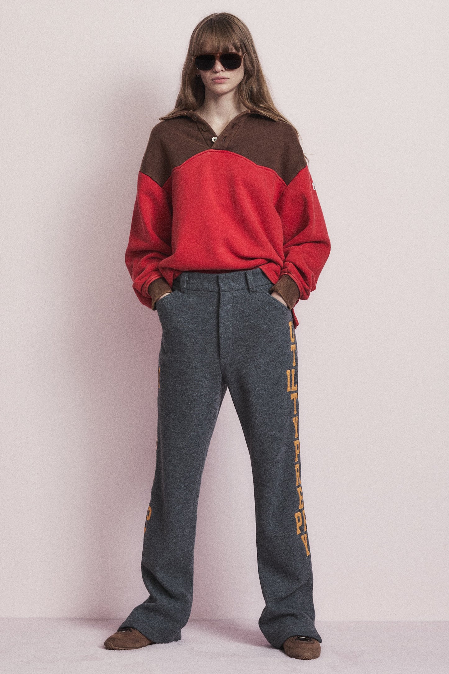 WESTERN COLOR BLOCK SWEATSHIRT RED