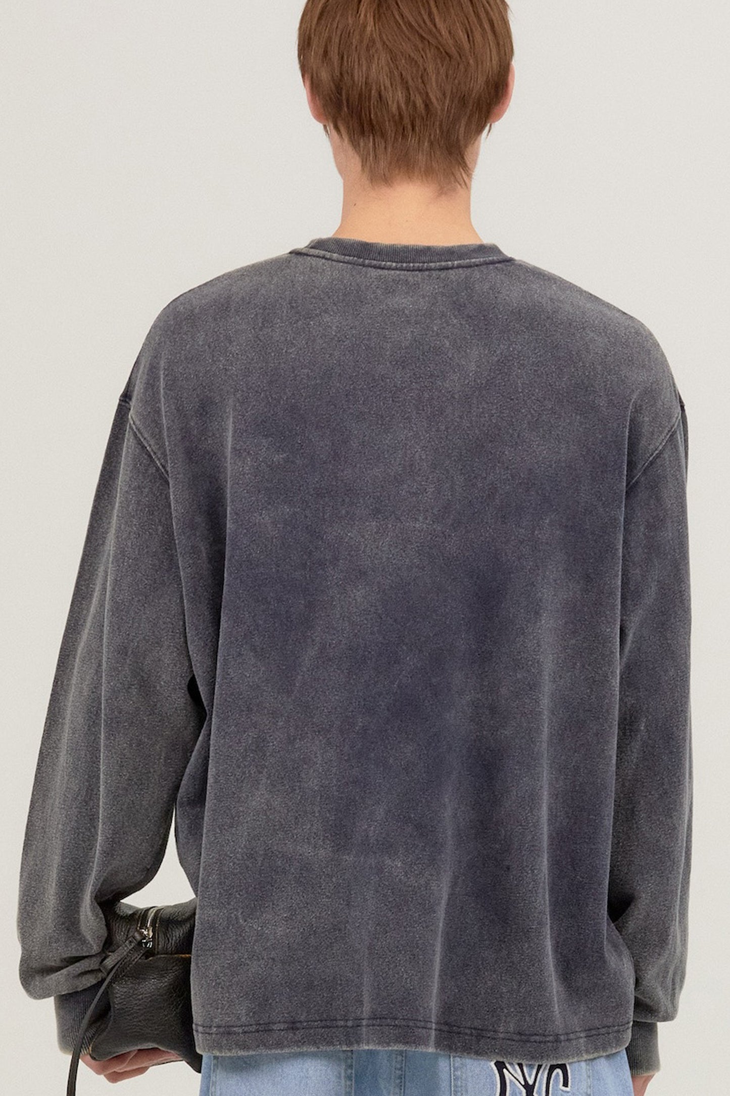 LONELY/LOVELY SALT WASHING LONG SLEEVE T-SHIRT CHARCOAL