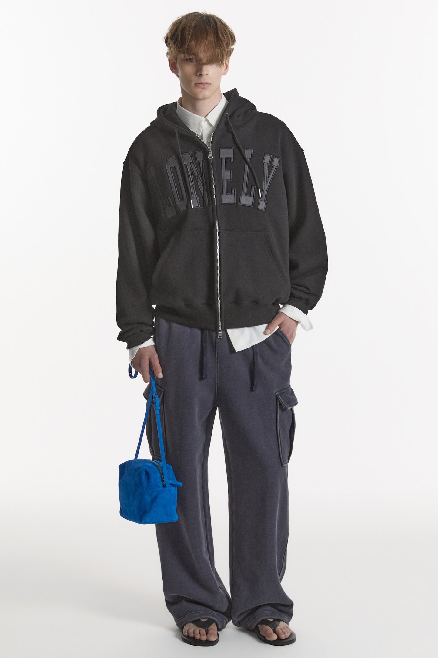 LONELY/LOVELY HOODIE ZIP-UP BLACK
