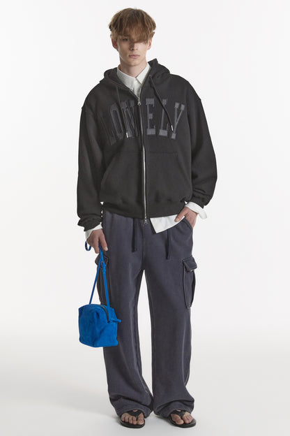 LONELY/LOVELY HOODIE ZIP-UP BLACK