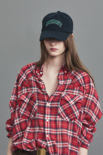 CONTRAST ARCH LOGO BALL CAP NAVY