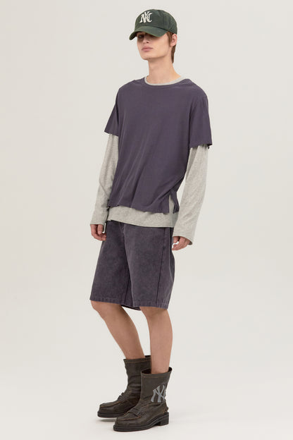 LAYERD T-SHIRTS SET CHARCOAL