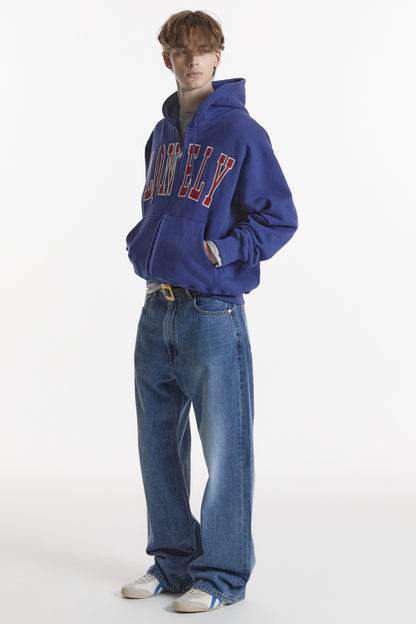 LONELY/LOVELY HOODIE ZIP-UP BLUE