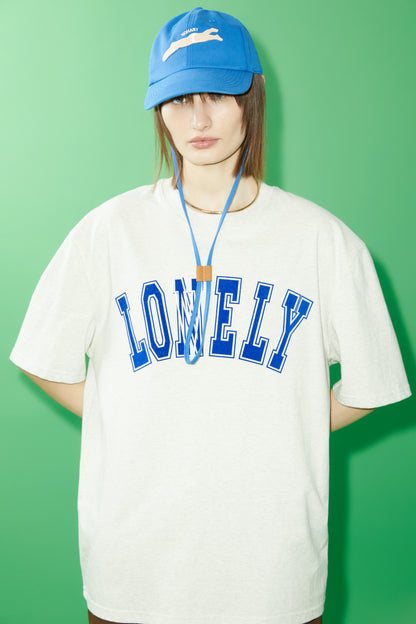 LONELY/LOVELY SHORT SLEEVE T SHIRT OATMEAL BLUE