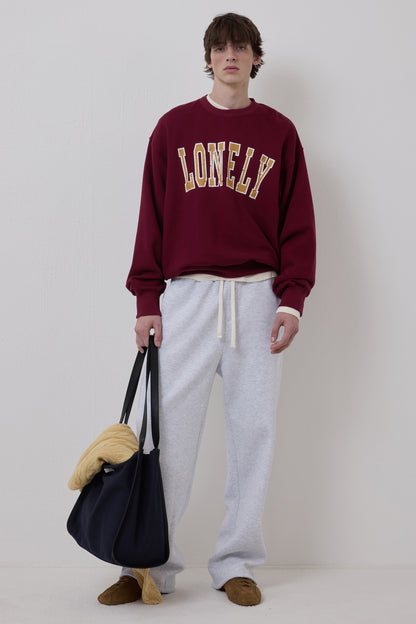 LONELY/LOVELY CRACK SWEATSHIRT BURGUNDY