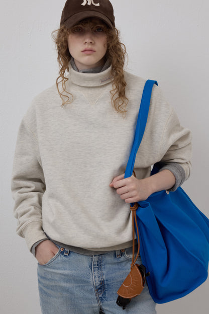 RETRO DAILY TURTLENECK SWEATSHIRT OATMEAL