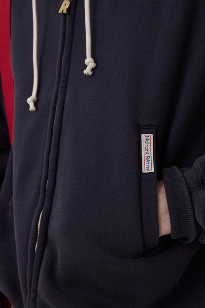 RETRO DAILY HOODIE ZIP-UP NAVY