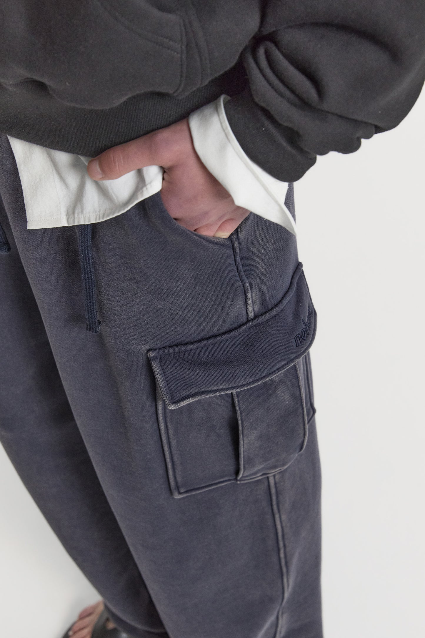 WASHED CARGO SWEAT PANTS NAVY