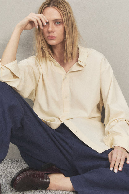 RELAXED POPLIN SHIRT IVORY