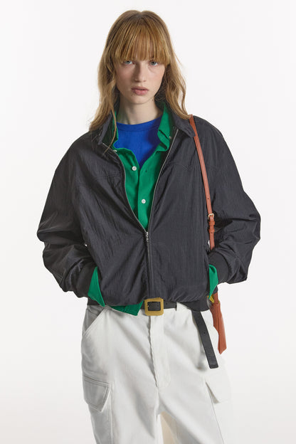 LIGHT STAND-COLLAR BLOUSON BLACK