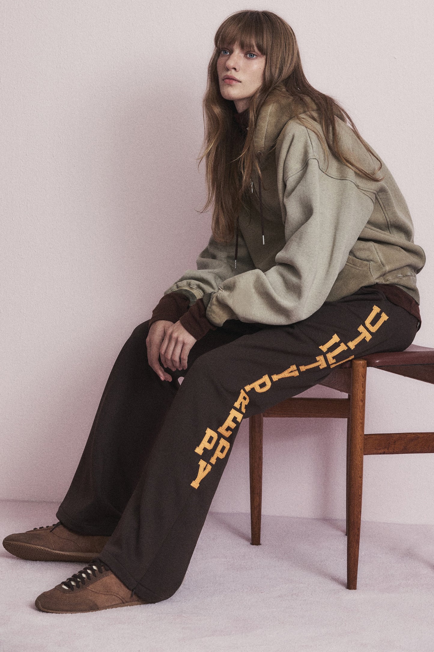 UTILITY PREPPY FLARE SLACKS BROWN