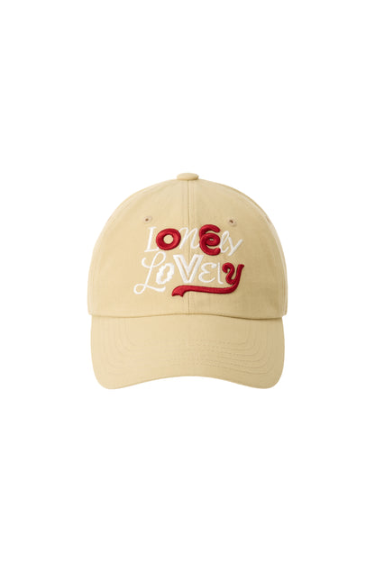 LNLV DOODLE LOGO BALL CAP BEIGE(STANDARD FIT)