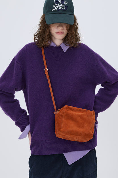 ESSENTIAL CASHMERE KNIT SWEATER PURPLE