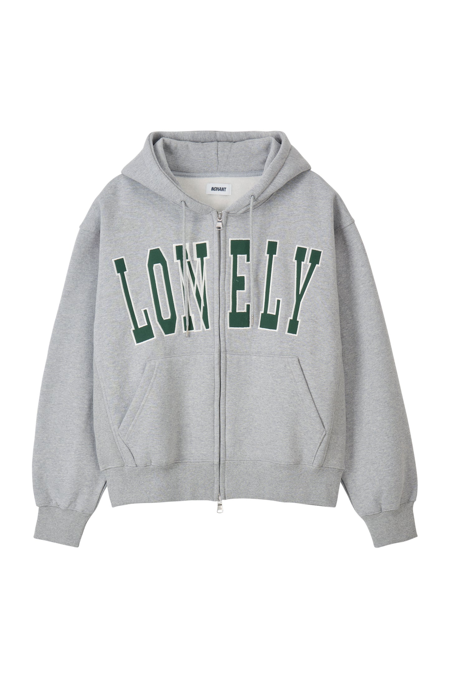 LONELY/LOVELY FLUFF HOODIE ZIP-UP GRAY