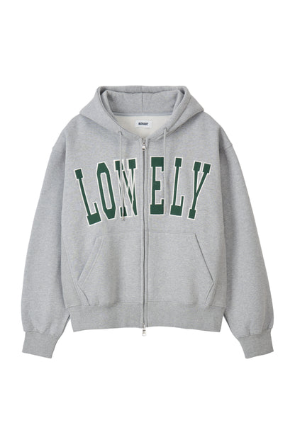 LONELY/LOVELY FLUFF HOODIE ZIP-UP GRAY