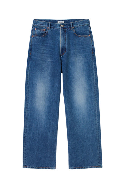 WASHED STRAIGHT DENIM PANTS MID BLUE(MEN'S)
