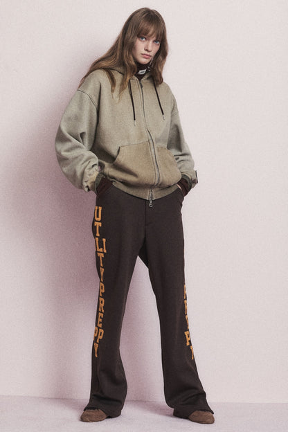 UTILITY PREPPY FLARE SLACKS BROWN