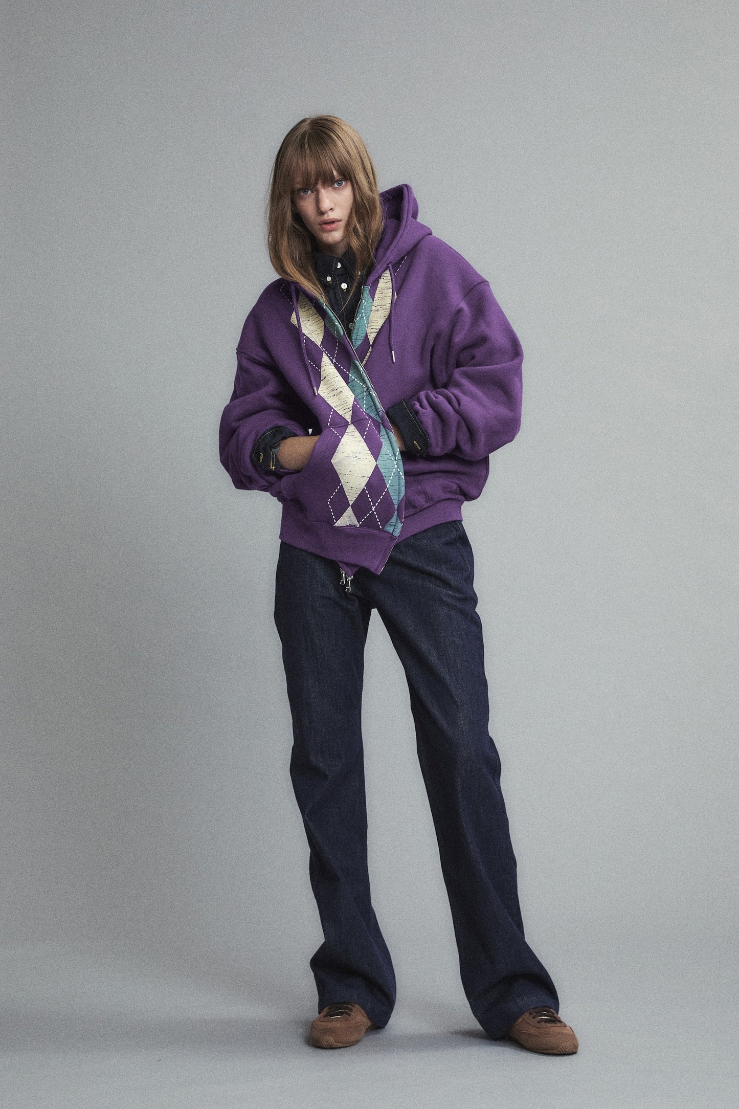 MINIMAL FLARE DENIM PANTS DARK BLUE