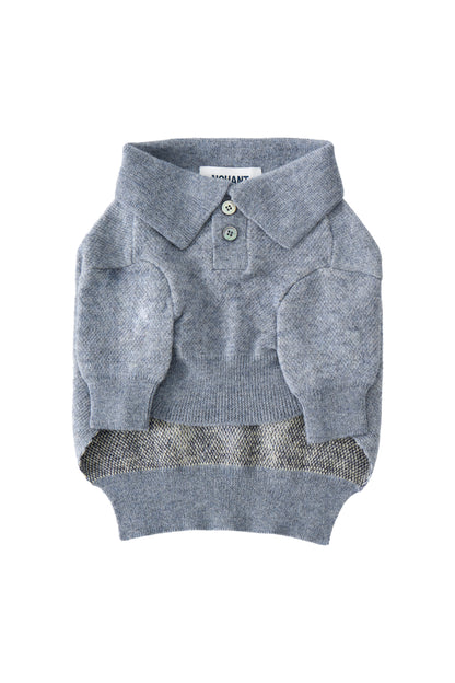 PET ARGYLE JACQUARD KNIT GRAY