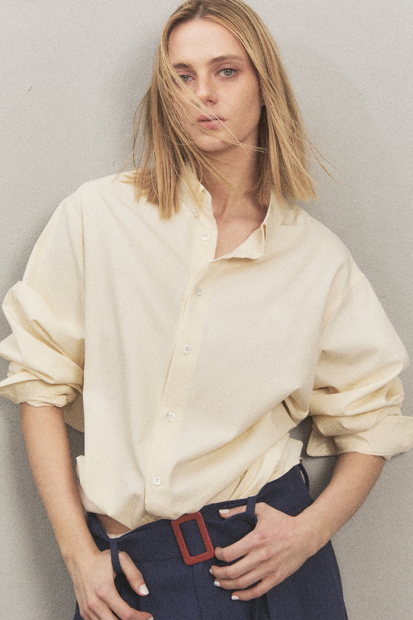 RELAXED POPLIN SHIRT IVORY