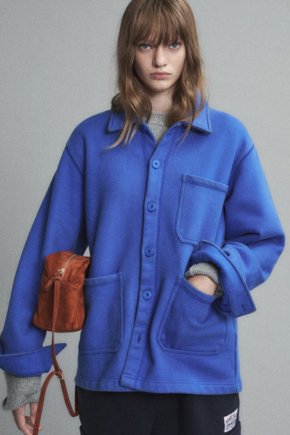 WASHED HEAVYWEIGHT FRENCH JACKET BLUE