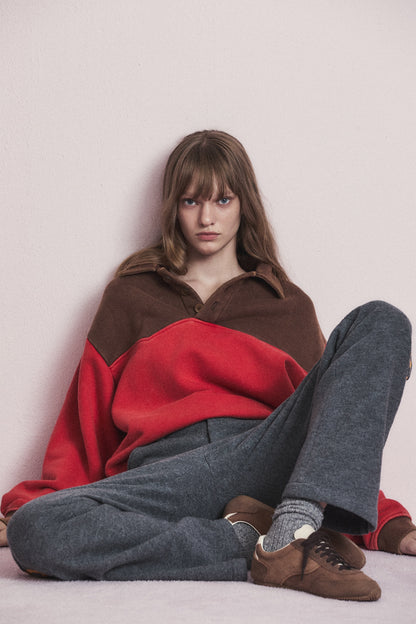 UTILITY PREPPY FLARE WOOL SLACKS GRAY