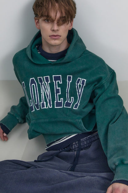 LONELY/LOVELY SALT WASHED HOODIE GREEN